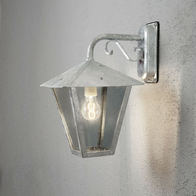 Image of Konstsmide Lighting - Konstsmide Benu Lampada da parete a lanterna classica per esterno in acciaio zincato, IP23