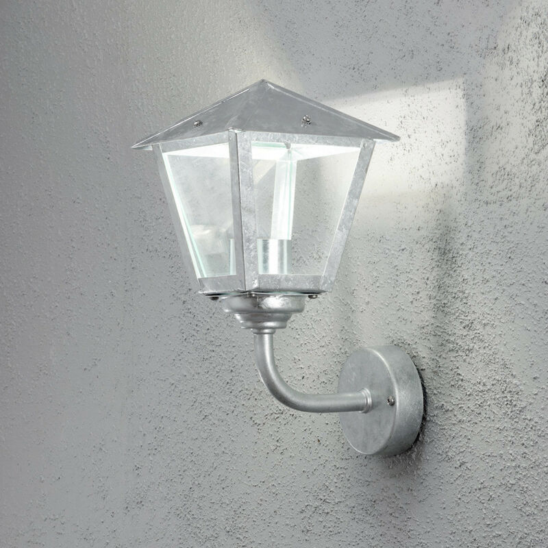 Image of Konstsmide Lighting - Konstsmide Benu Lampada da Parete Lanterna Classica da Esterno Up led 8W Acciaio Zincato, IP23