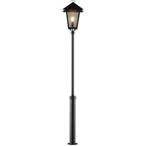 Konstsmide Benu Lampadaire extérieur classique noir, Taurus, IP23
