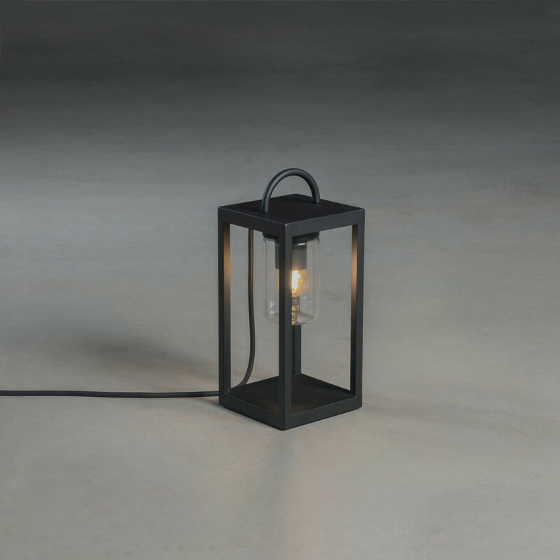 Konstsmide Bologna Mini Lampadaire Extérieur Moderne E27 230V Noir 5M Fiche de Câble, IP44