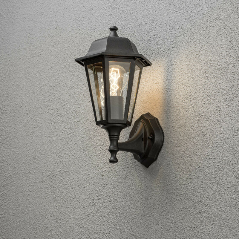 Image of Konstsmide Budget Lampada da esterno alta lanterna nera opaca, IP23