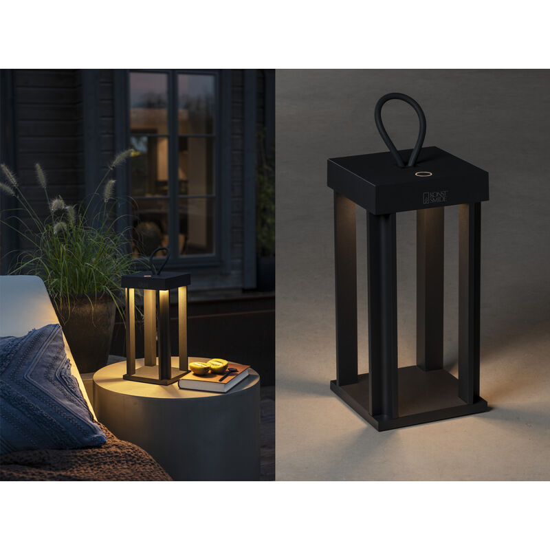 Konstsmide Lighting - Led Outdoor Laterne Cannes Usb Aufladbar Für Boden & Tisch, Schwarz Höhe 42cm