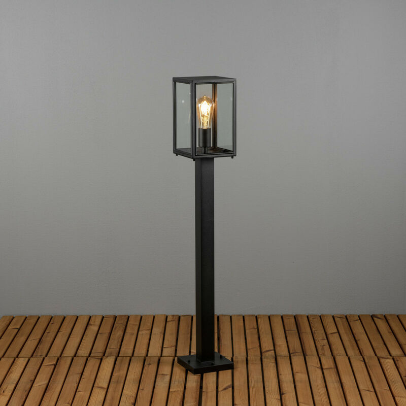 Konstsmide Lighting - Konstsmide Carpi Borne Courte Extérieure Moderne E27 Noire Avec Verre Clair, IP44