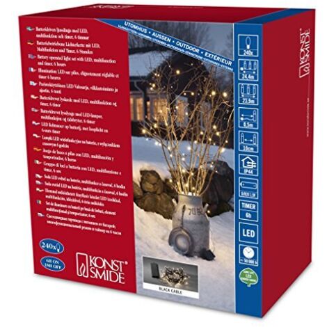 Konstsmide, Catena luminosa a LED con interruttore e timer 6 h, 8 funzioni, uso esterno