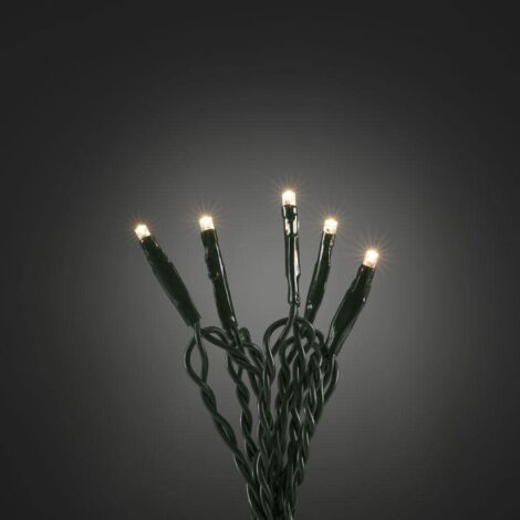 Konstsmide catena luminosa a micro LED, 20 diodi a luce bianca calda, 24 V trasformatore interno, cavo verde 6351 – 120