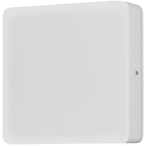 Konstsmide Cesena Applique murale d'extérieur moderne blanche, carrée, capteur de crépuscule à l'aube 10W LED, IP54