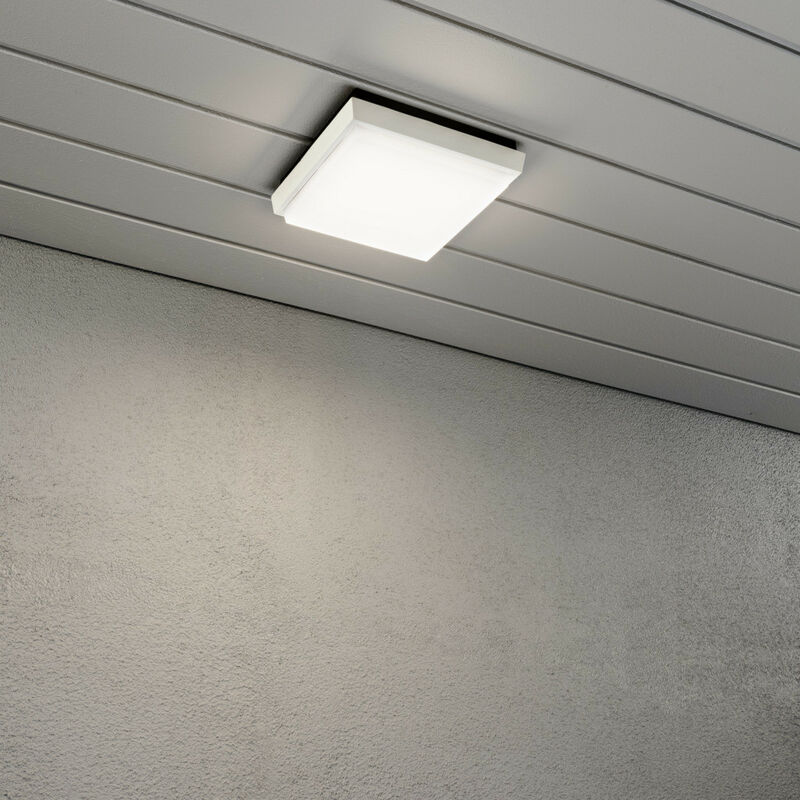 Image of Konstsmide Cesena Lampada da parete da esterno moderna quadrata da incasso quadrata bianca 10W LED, IP54