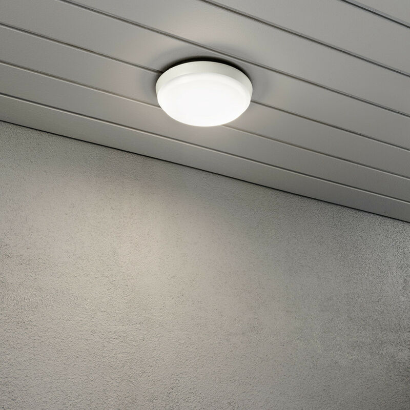 Image of Konstsmide Cesena Lampada da parete da esterno moderna rotonda da incasso rotonda bianca 10W led, IP54