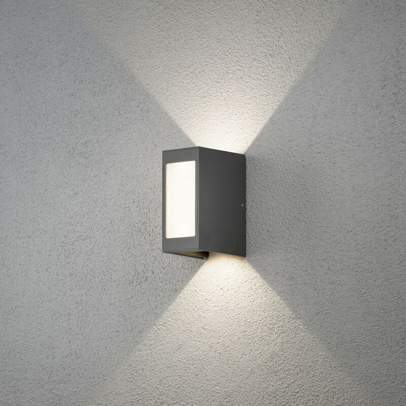 Image of Konstsmide Cremona Applique da esterno moderna Up Down led grigio scuro, IP54