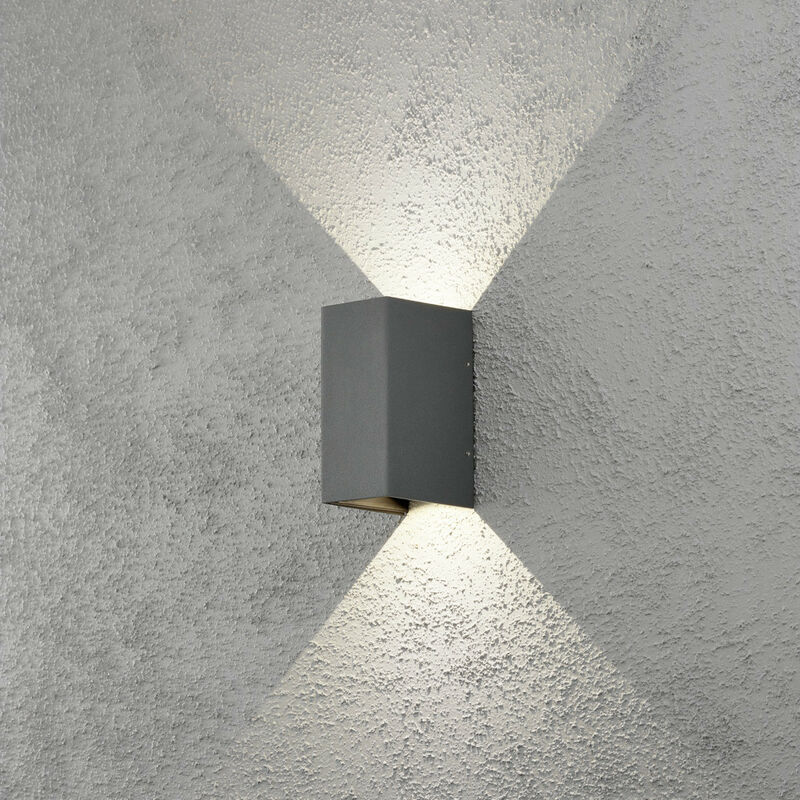 Cremona Applique da esterno moderna Up Down Antracite 2x 3 led ad alta potenza, IP54 - Konstsmide