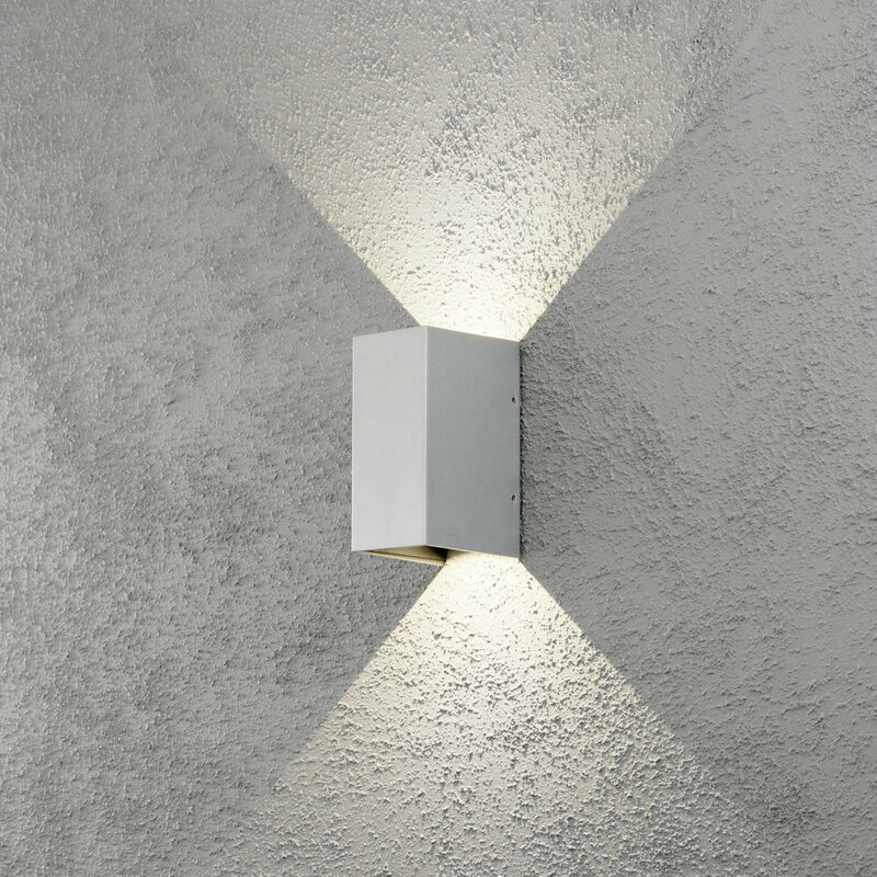 Image of Konstsmide Lighting - Konstsmide Cremona Applique da esterno moderna Up Down grigio 2x 3W led ad alta potenza, IP54