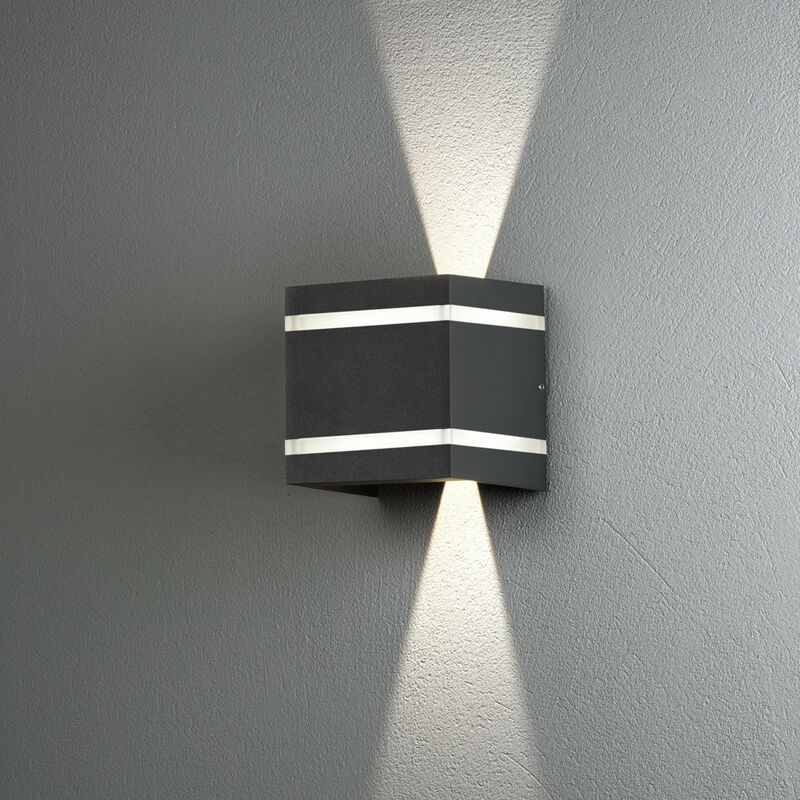 Image of Konstsmide Cremona Applique da esterno moderna Up Down orientabile grigio scuro 2x 3W led, IP54