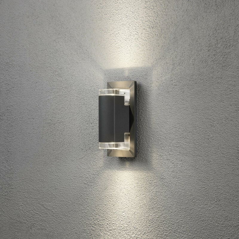 Image of Konstsmide Lighting - Konstsmide Potenza Applique da esterno moderna Up Down grigio scuro, IP54