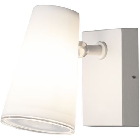Konstsmide Fano Applique murale d'extérieur moderne à tête orientable blanche E27, IP54