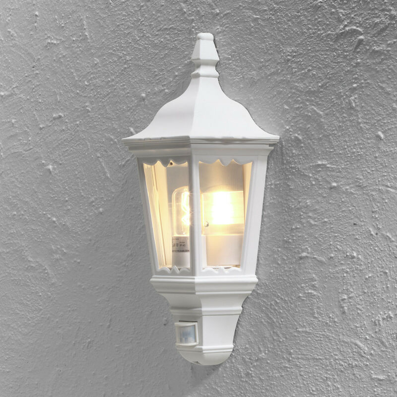 Image of Konstsmide Firenze Lampada da esterno con sensore a lanterna classica bianco opaco, IP43