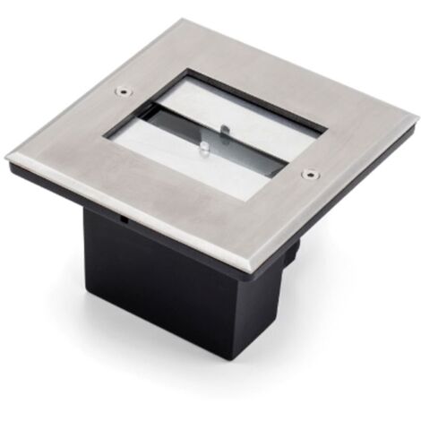 Konstsmide Ground spot Spot carré à encastrer au sol en acier inoxydable à effet extérieur, LED haute puissance, 6W, 230V, réglable, IP65