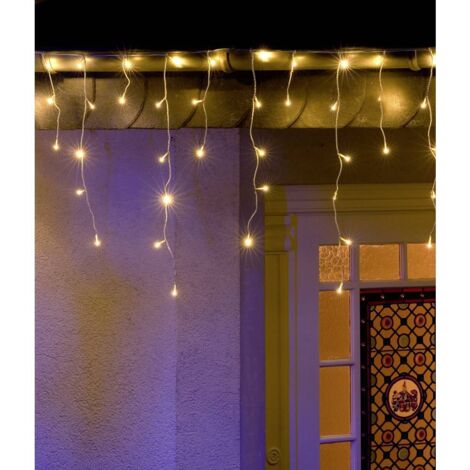 Konstsmide Guirlande lumineuse stalactites, effet chute de neige pour l'extérieur 24 V CEE: G (A - G) 200 LED blanc chaud S064991