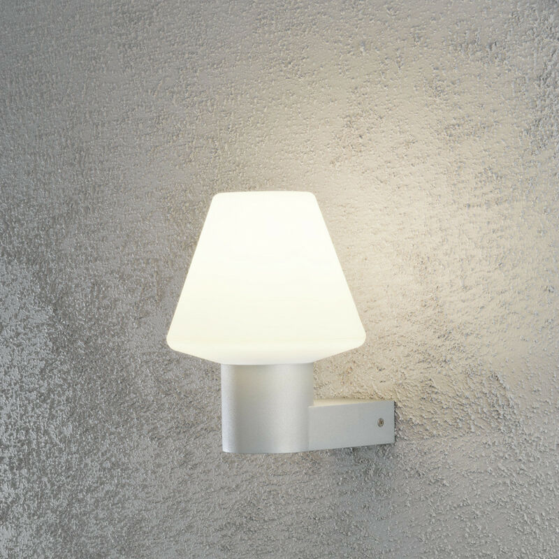 Image of Konstsmide Lighting - Konstsmide Barletta Lampada da parete moderna per esterni a cupola grigia, IP44