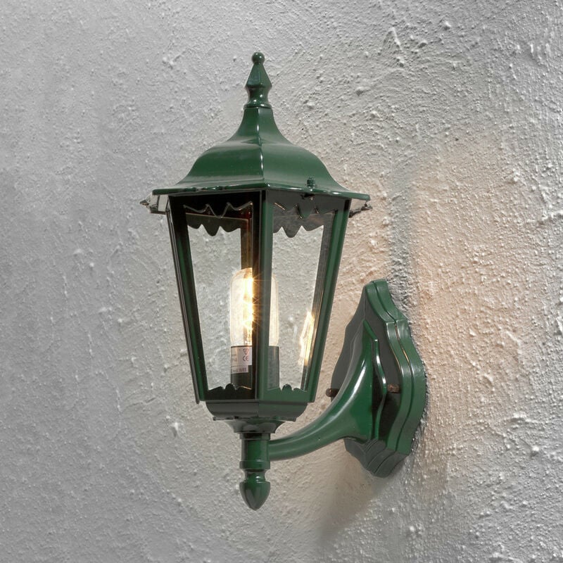 Konstsmide Firenze Applique da esterno Lanterna classica grande da esterno - Verde brillante, IP43