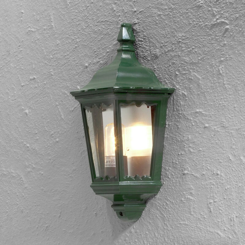 Image of Konstsmide Lighting - Konstsmide Firenze Lampada da parete da esterno classica da incasso a lanterna verde, IP43