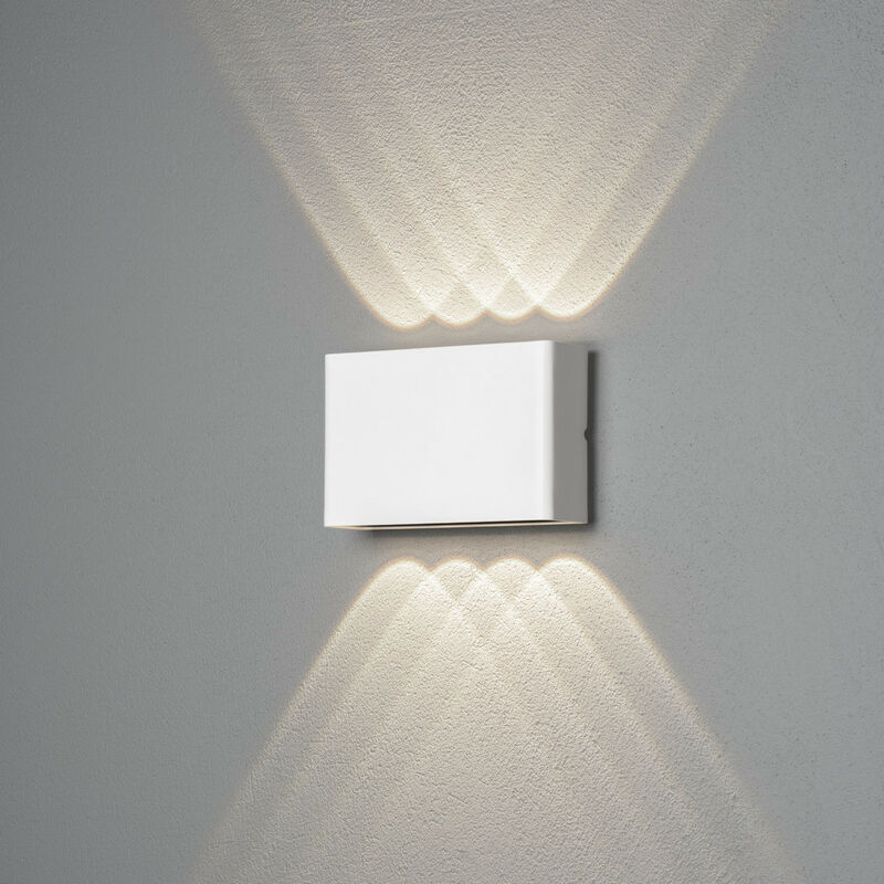 Image of Konstsmide Lighting - Konstsmide Chieri Lampada da parete moderna per esterni Up Down bianca 2x 4 led, IP54