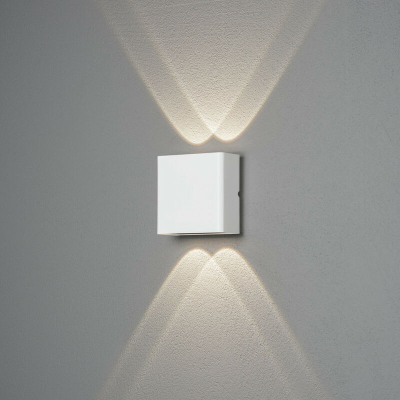 Image of Konstsmide Lighting - Konstsmide Chieri Lampada da parete moderna per esterni Up Down bianca 2x 2 led, IP54