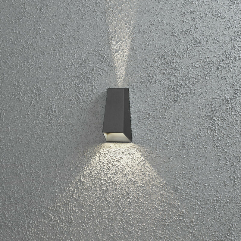 Image of Konstsmide Imola Applique da esterno moderna Up Down grigio scuro 2x 3W led ad alta potenza, IP54