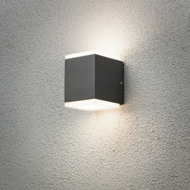 Image of Konstsmide Lighting - Konstsmide Monza Applique da esterno moderna Up Down led grigio scuro, IP54