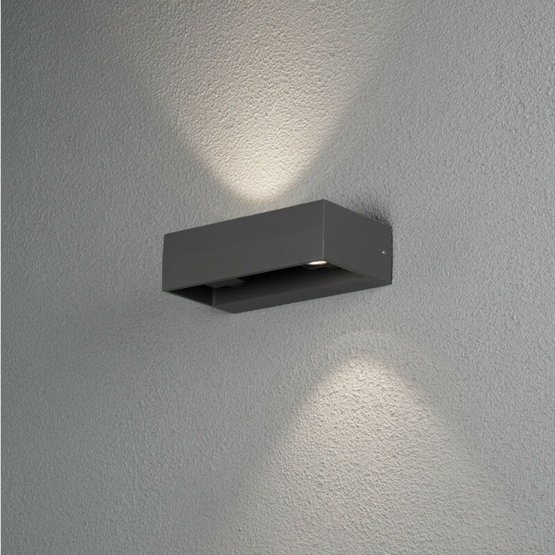 Image of Konstsmide Lighting - Konstsmide Monza Applique da esterno moderna Up Down 2x 6W led grigio scuro, IP54
