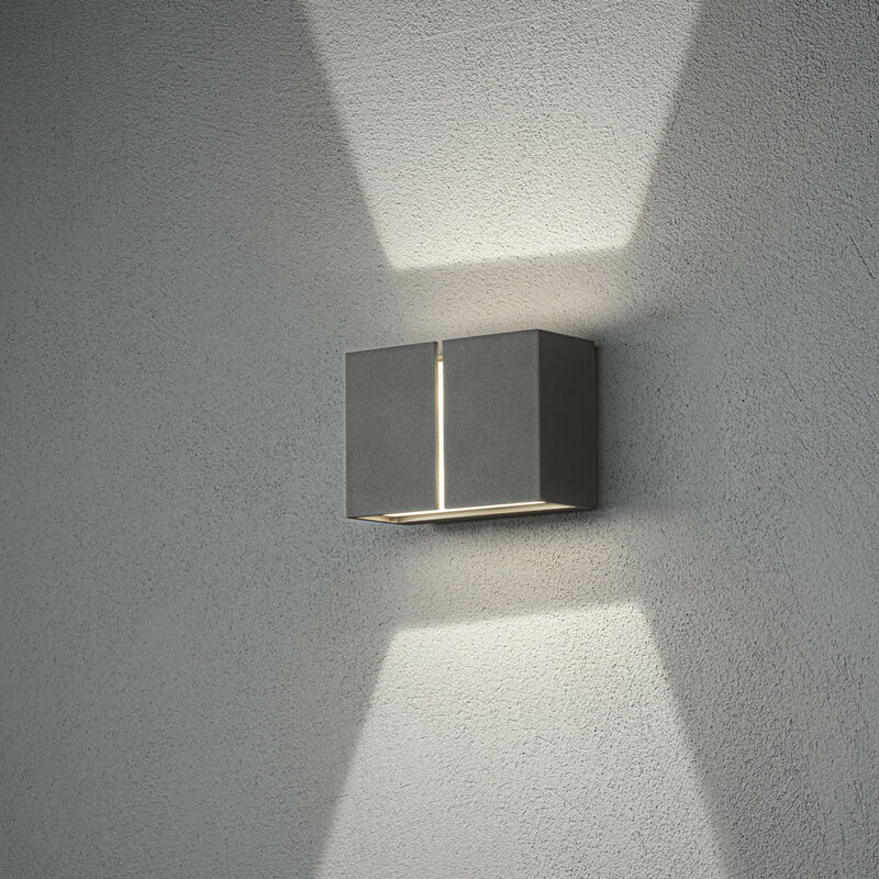Image of Konstsmide Lighting - Konstsmide Pavia Applique da esterno moderna Up Down grigio scuro 4x 3W led, IP54
