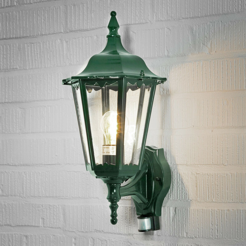 Image of Konstsmide Lighting - Konstsmide Firenze Lampada da esterno classica grande con lanterna verde pir, IP44