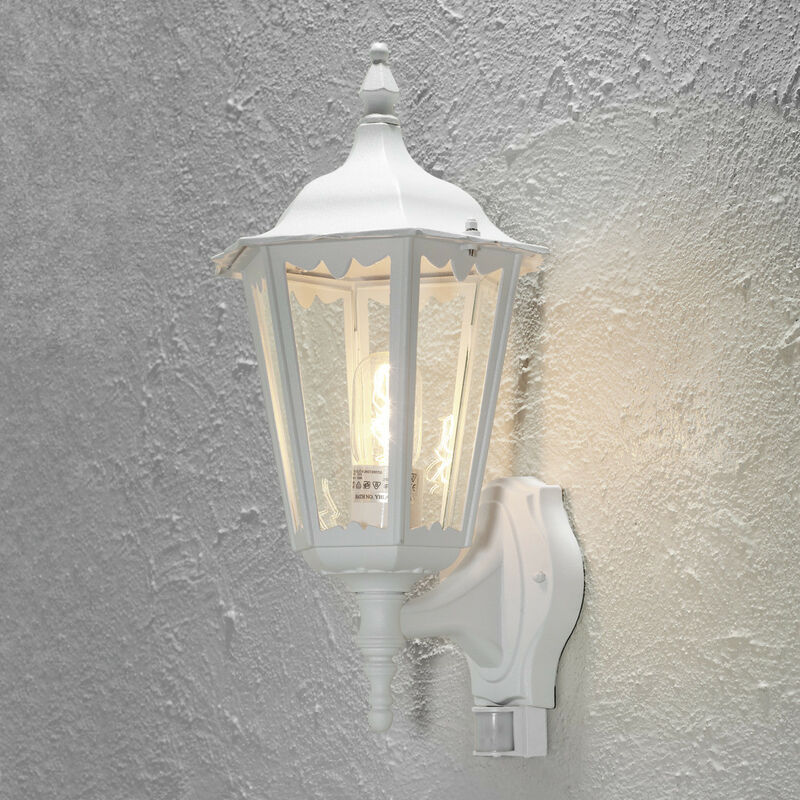 Image of Konstsmide Lighting - Konstsmide Firenze Lampada da esterno classica grande con lanterna pir bianca, IP44