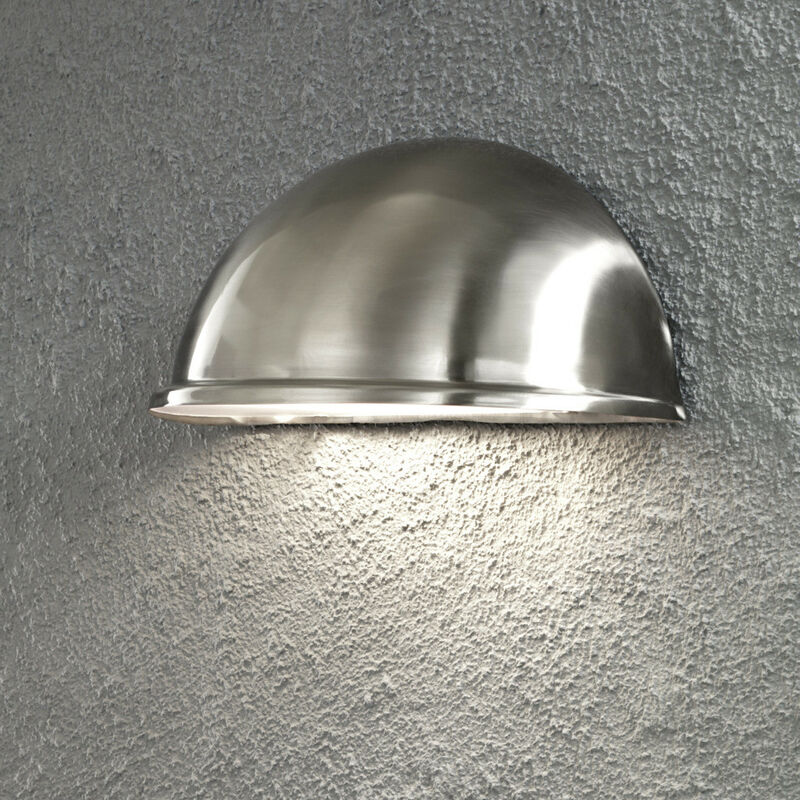 Image of Konstsmide Torino Applique da esterno moderna a semicerchio grande in acciaio inossidabile, IP23