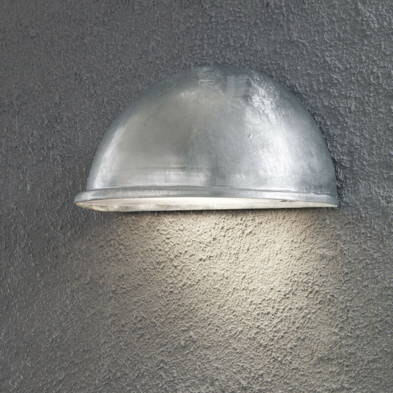 Image of Konstsmide Torino Applique da esterno moderna a semicerchio grande in acciaio zincato, IP23