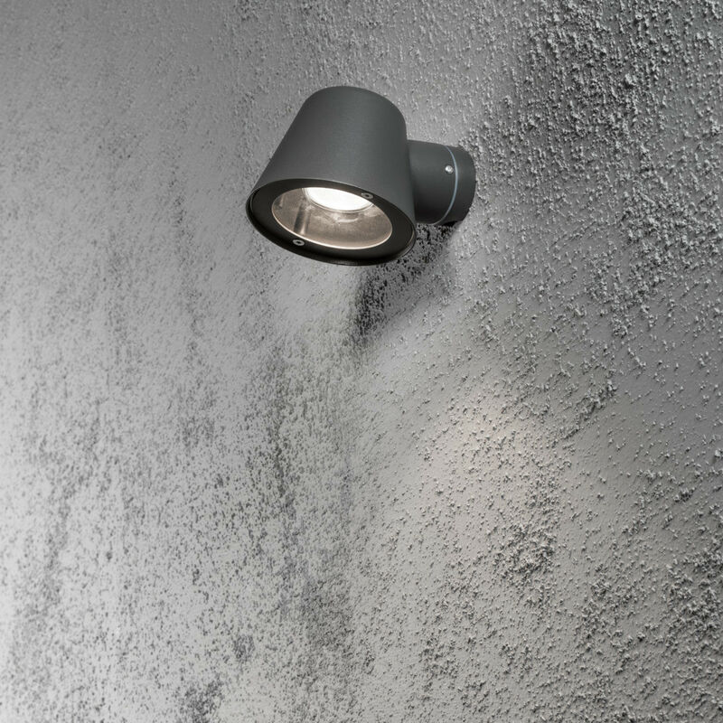Image of Konstsmide Lighting - Konstsmide Trieste Applique da esterno moderna a cupola grigio antracite, IP44