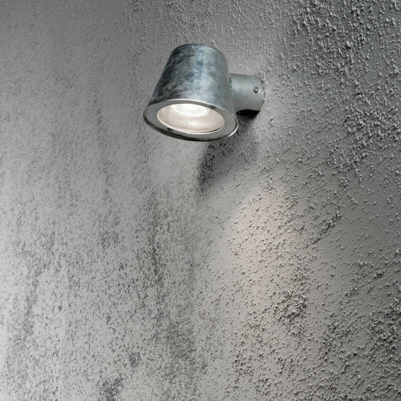 Image of Konstsmide Lighting - Konstsmide Trieste Applique da esterno moderna a cupola in acciaio zincato, IP44