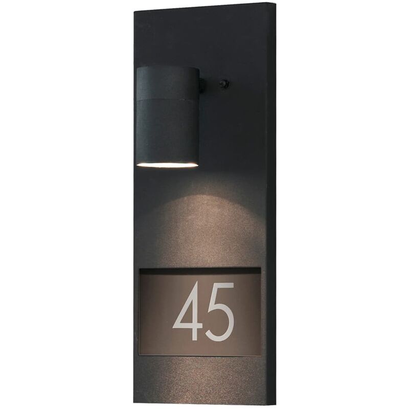 

Lámpara de pared con número de casa Modena negro mate - Negro - Konstsmide