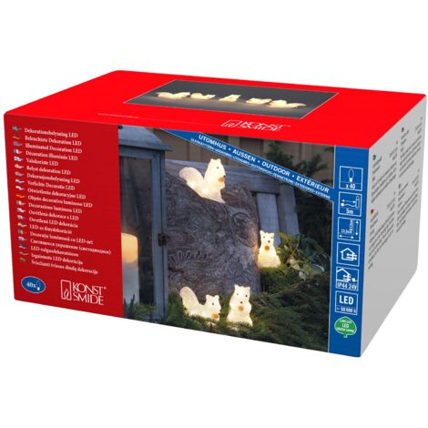 Konstsmide LED Acryl Eichhörnchen 5er Set Acrilico Scoiattolo, Multicolore, 13,5x6x12