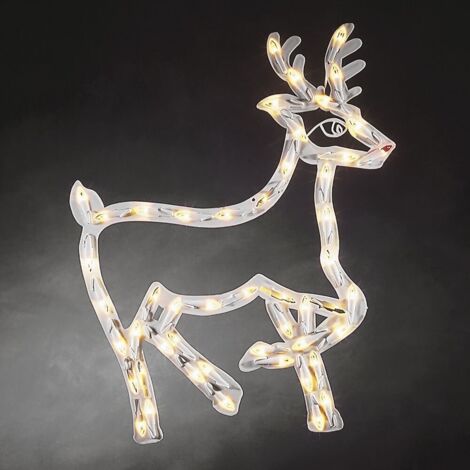 KONSTSMIDE LED FENSTERSILHOUETTE, RENTIER, 50 WARM WEIßE DIODEN, 230V, INNEN, WEIßES KABEL - 2174-010