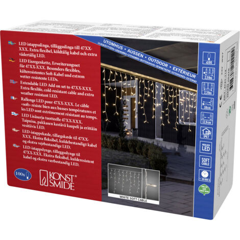 Konstsmide LED Lichtervorhang-System-Erweiterung Eisregen 24 V Lichtervorhang Warmweiß
