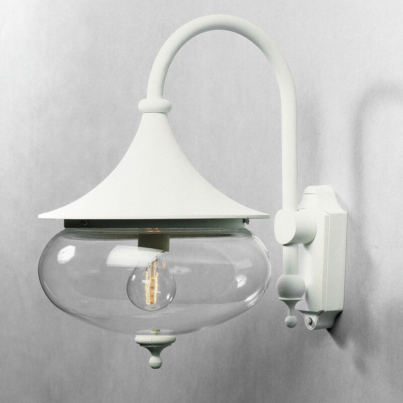 Image of Konstsmide Lighting - Konstsmide Libra Applique da esterno Classic Dome Down - Bianco opaco, IP23