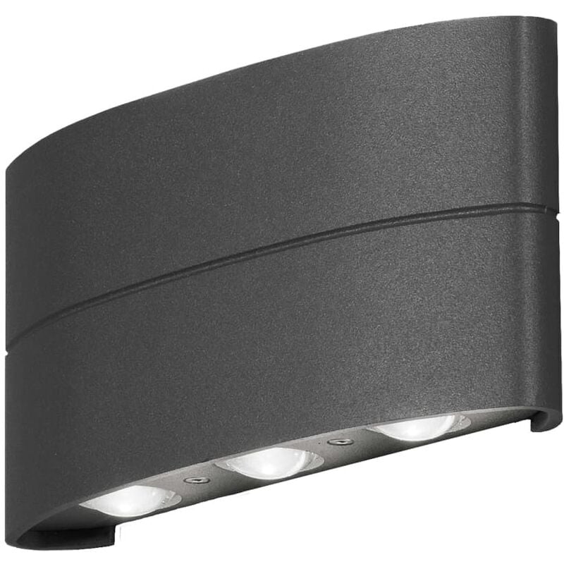 

Lámpara LED de pared Chieri gris antracita 6x1,2W - Antracita - Konstsmide