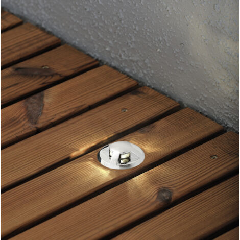 Konstsmide Mini LED ground spot Mini LED Extérieur 12V Système G4 Chrome Spot Encastrable au Sol Lot de 6 - Transformateur Inclus, IP44