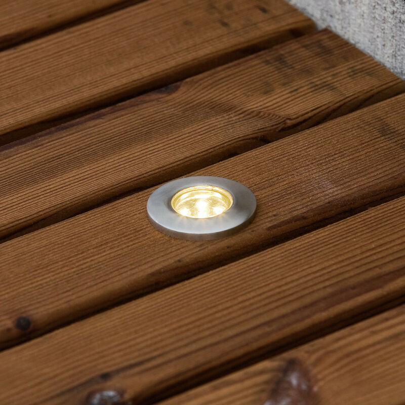 Konstsmide Mini led Ground spot Mini led extérieur système 12V encastrable au sol en acier inoxydable Ip44 ensemble de 6, IP44