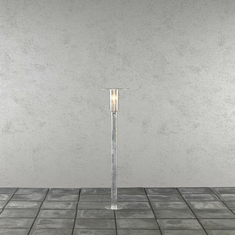 Image of Konstsmide Lighting - Konstsmide Mode Lampada da esterno classica a palo corto in plastica trasparente galvanizzata a prova di ruvido, IP54