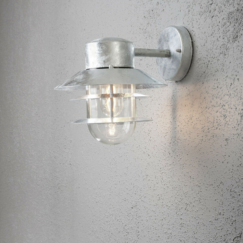 Image of Konstsmide Lighting - Konstsmide Modena Applique da esterno moderna a cupola in acciaio zincato IP-44, IP44