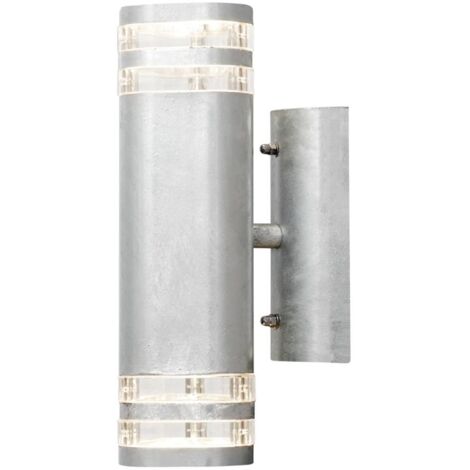 Konstsmide Modena Applique Murale Extérieure Moderne Up Down Twin Ring Double Acier Galvanisé, Transparent, IP44
