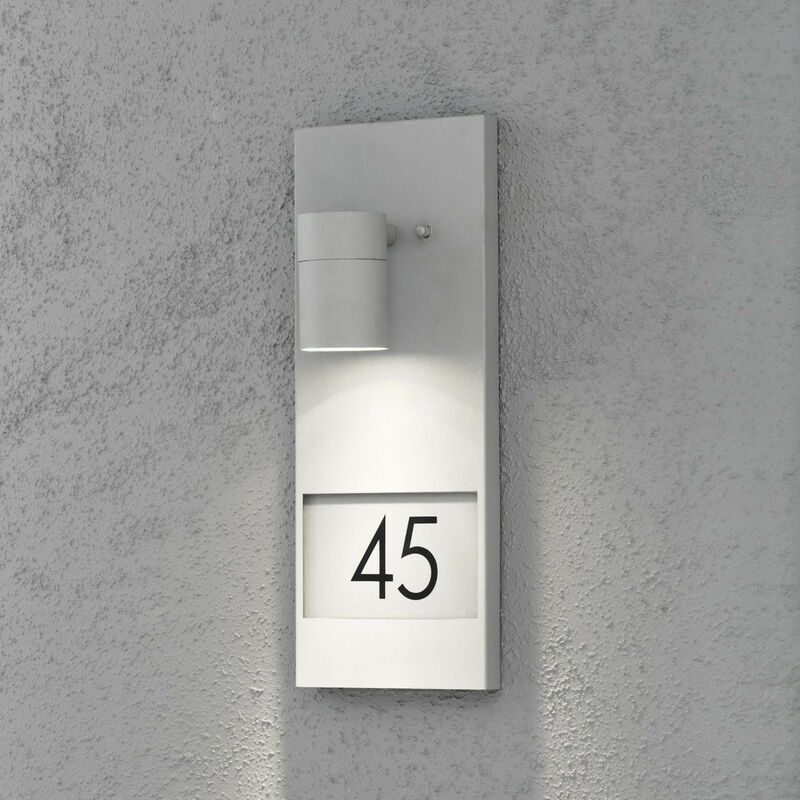 Image of Konstsmide Modena Lampada da parete moderna per esterni con numero civico grigio, IP44