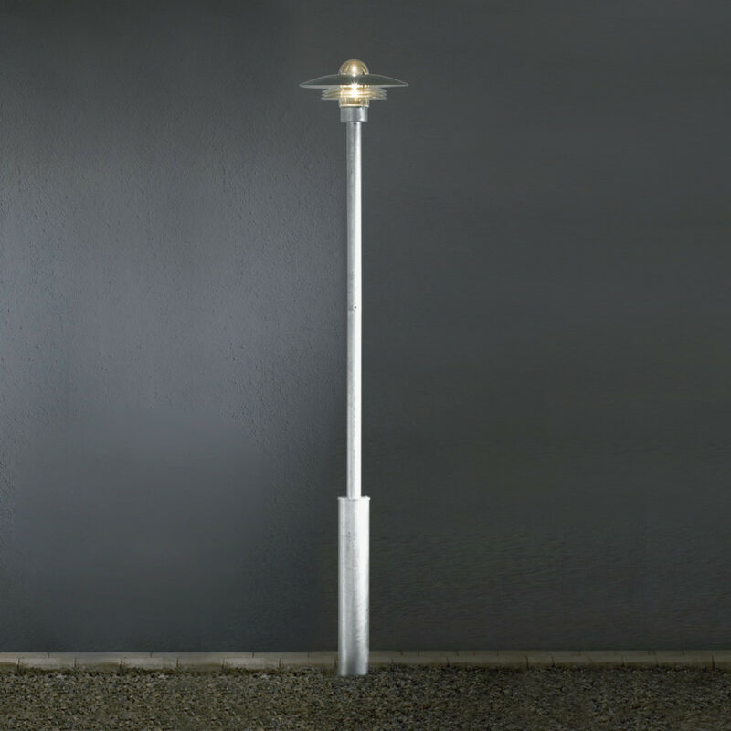 Modena Lampadaire de voie extérieure moderne en acier galvanisé, IP44 - Konstsmide