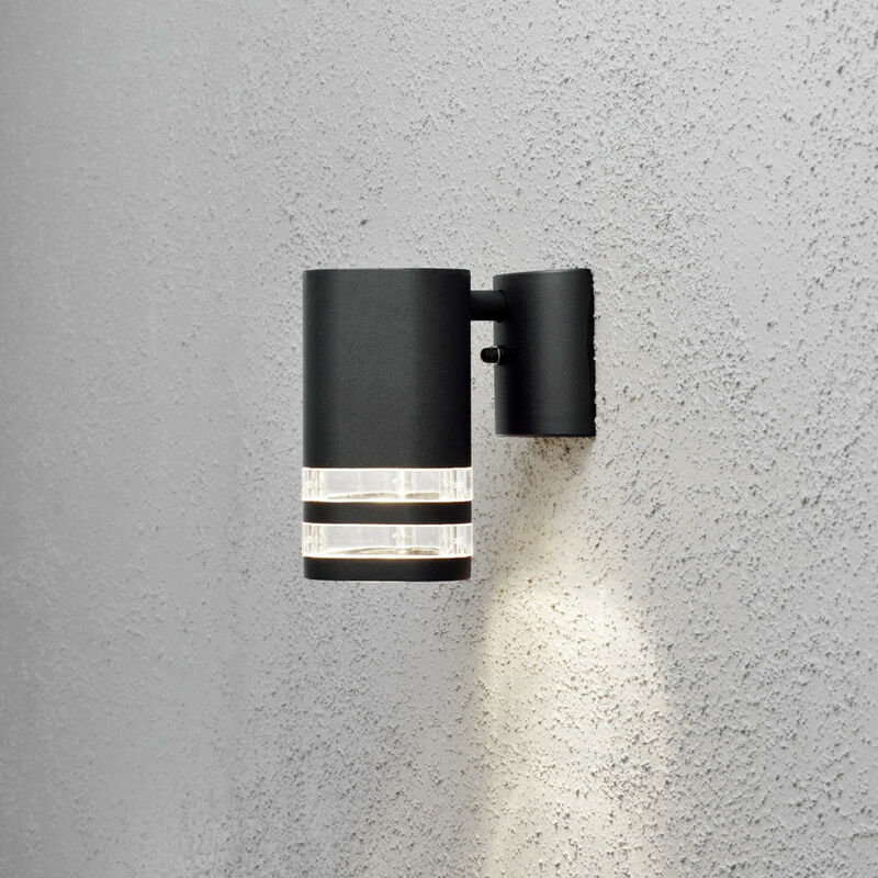 Image of Konstsmide Lighting - Konstsmide Modena Applique da esterno moderna Twin Ring Singola Nera, Trasparente, IP44